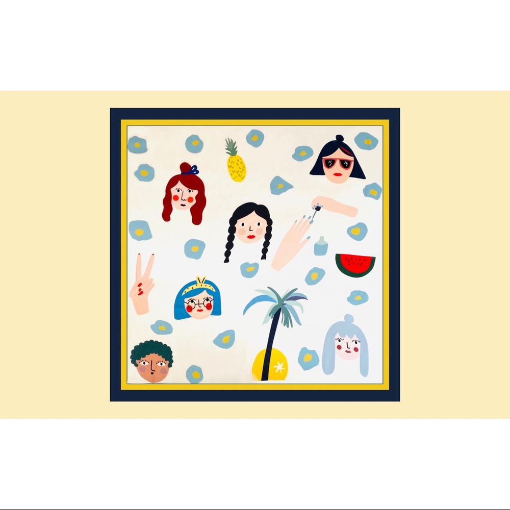 🆕 Cartoon characters&fruit square scarf/wrap